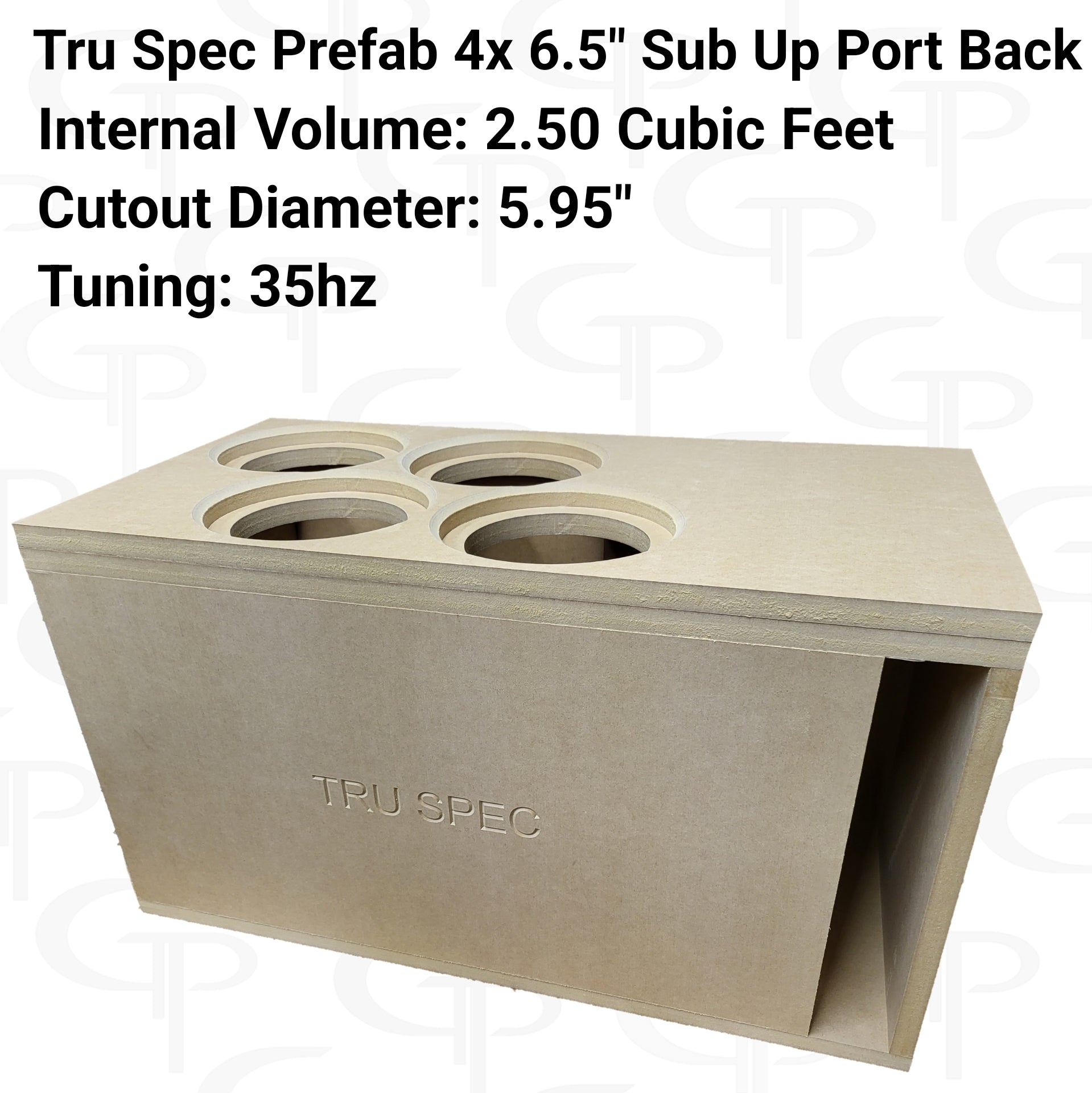 TRU SPEC Prefab Quad 6.5" Sub Up Port Back Subwoofer Enclosure.