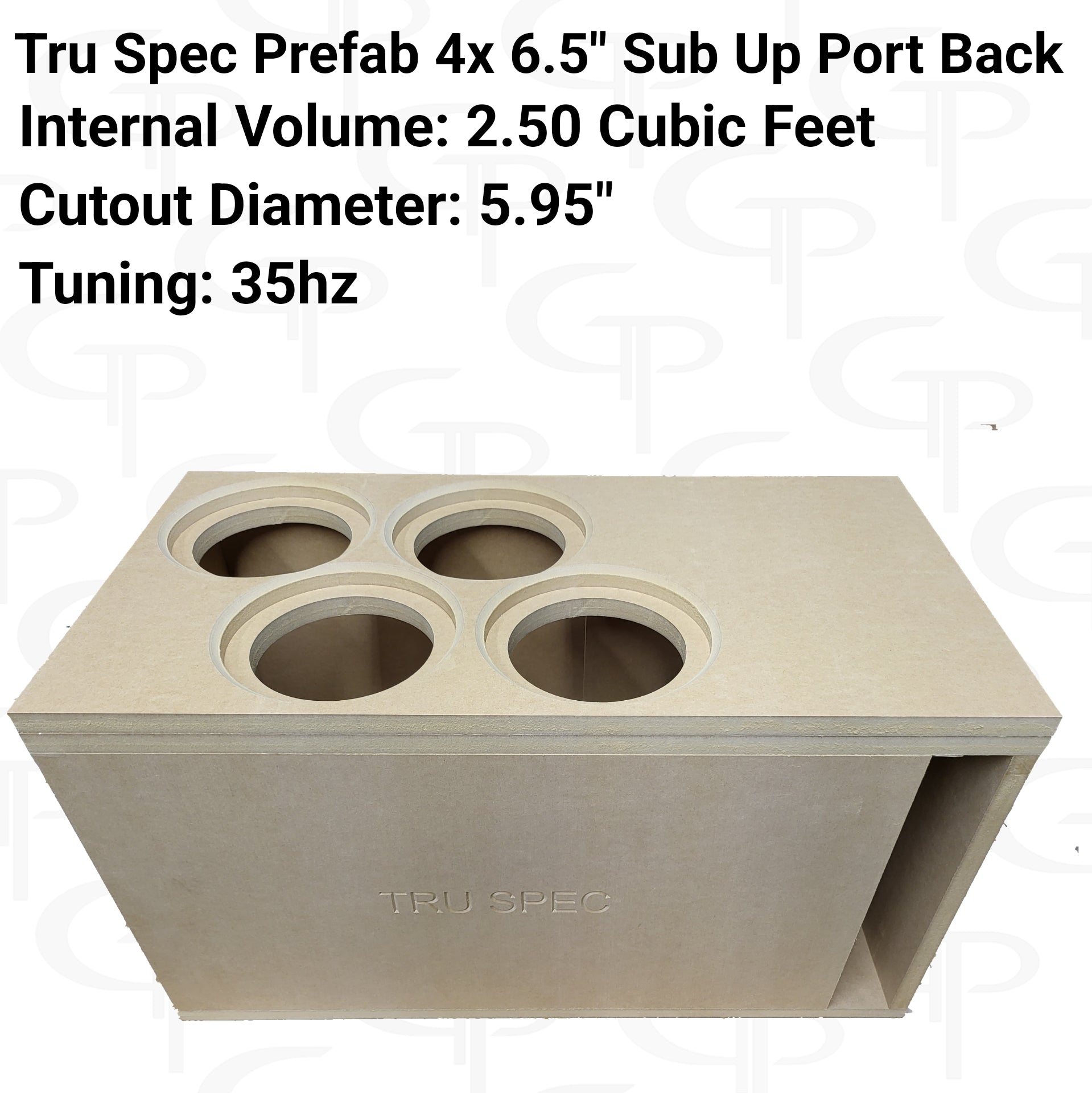 TRU SPEC Prefab Quad 6.5" Sub Up Port Back Subwoofer Enclosure.