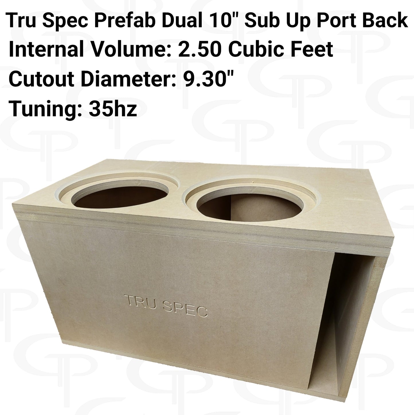 TRU SPEC Prefab dual 10" Sub Up Port Back Subwoofer Enclosure.