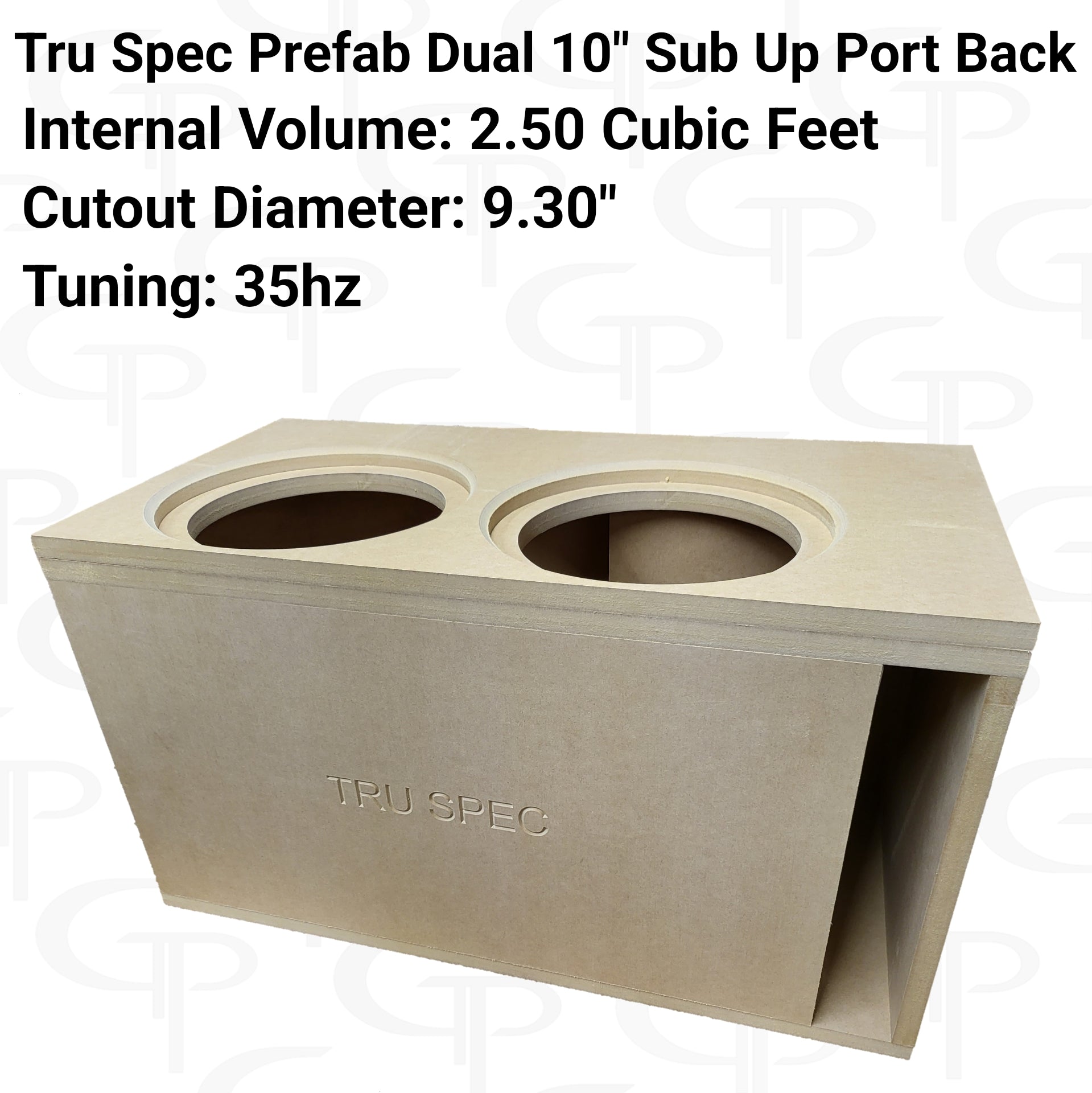 TRU SPEC Prefab dual 10" Sub Up Port Back Subwoofer Enclosure.