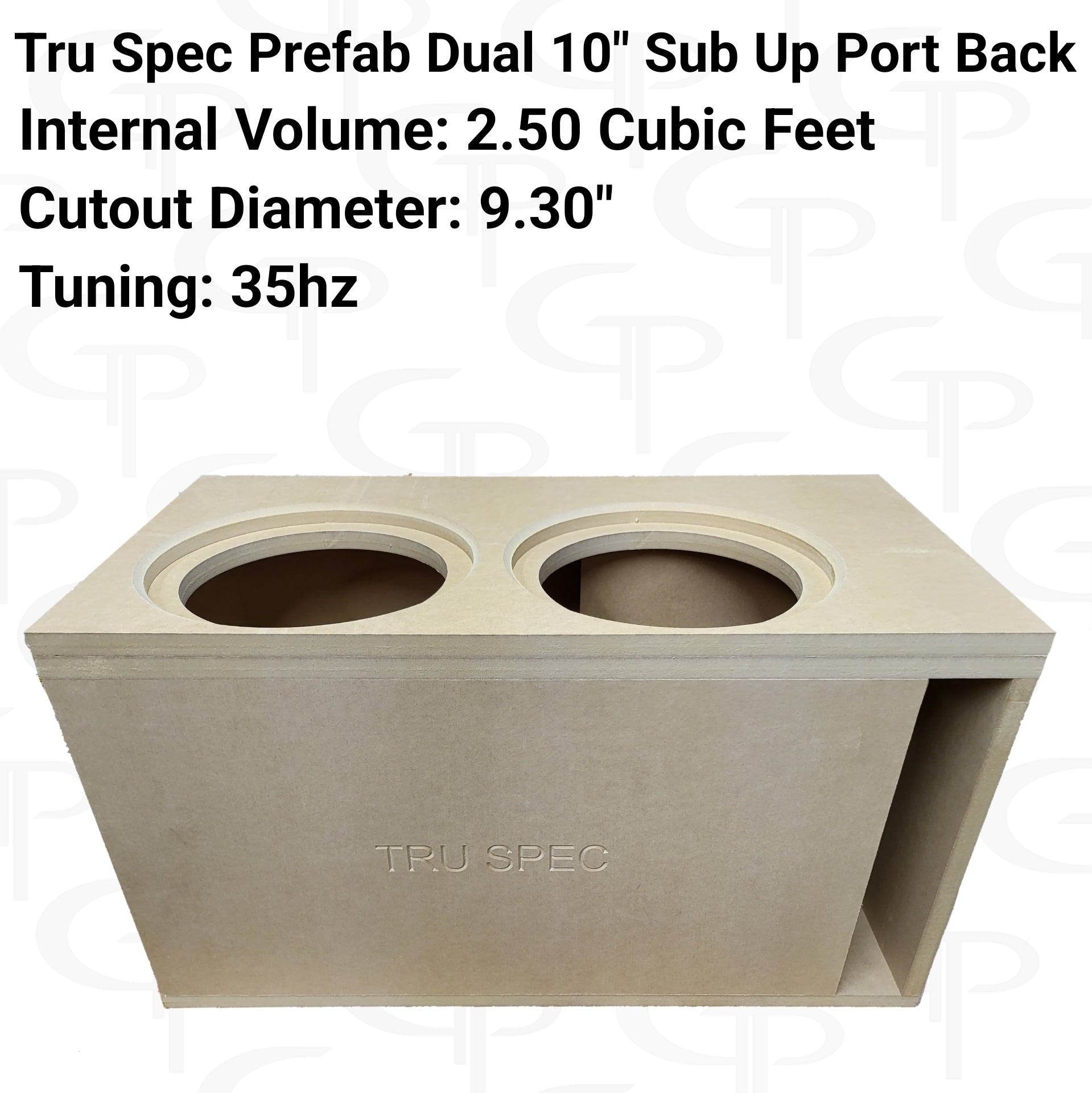 TRU SPEC Prefab dual 10" Sub Up Port Back Subwoofer Enclosure.
