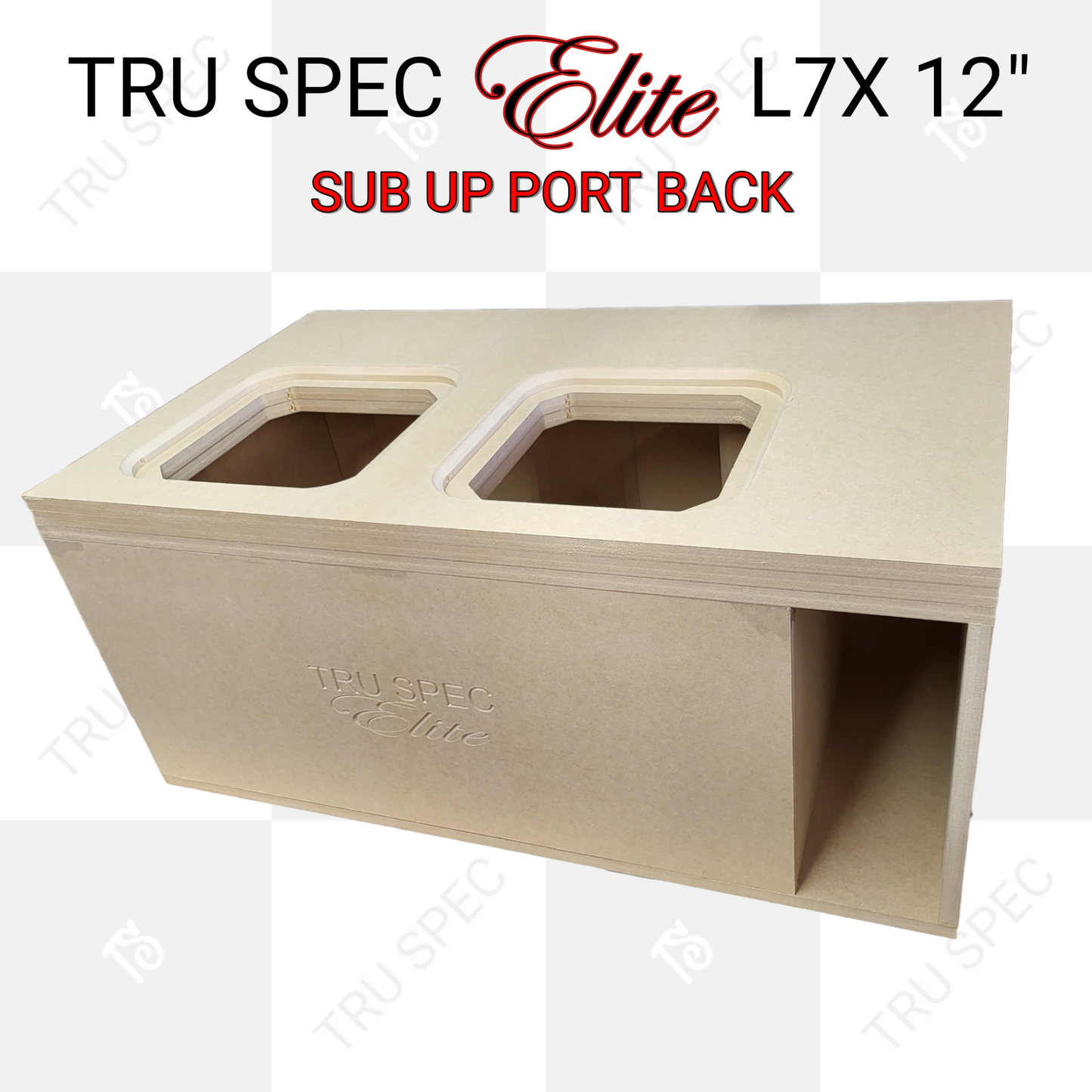 TRU SPEC Elite Prefab Dual Kicker Solo X 12" L7X Sub Up Port Back Subwoofer Enclosure.