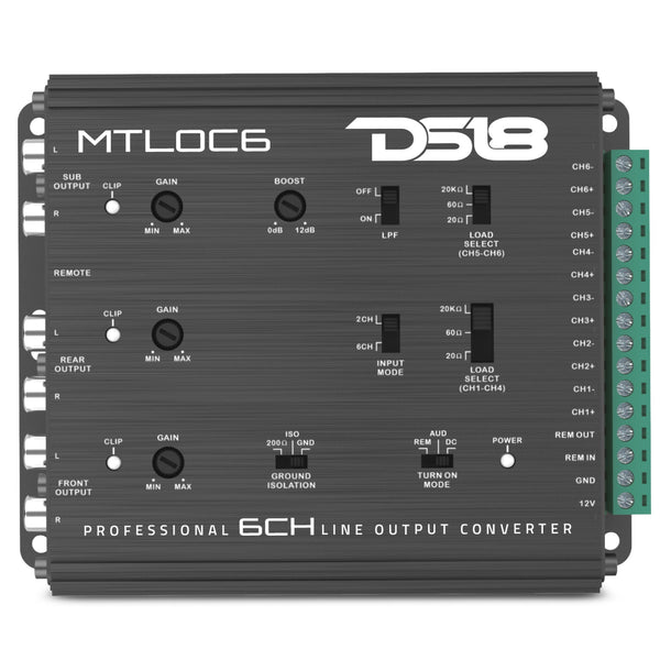 6-Channel High-to-Low Level Line Output Converter with Remote Turn-On.