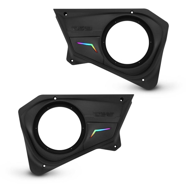 Polaris RZR Rear Door Panels for 8" Speakers with Digital LED Lighting.
