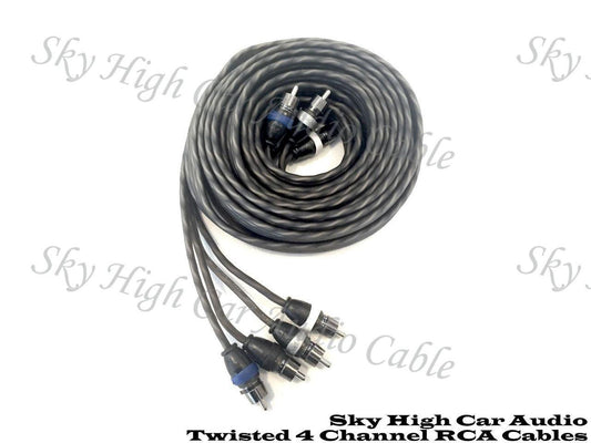 Sky High Car Audio Twisted 4-Channel Twisted RCA 12ft-20ft - Audio Sellerz