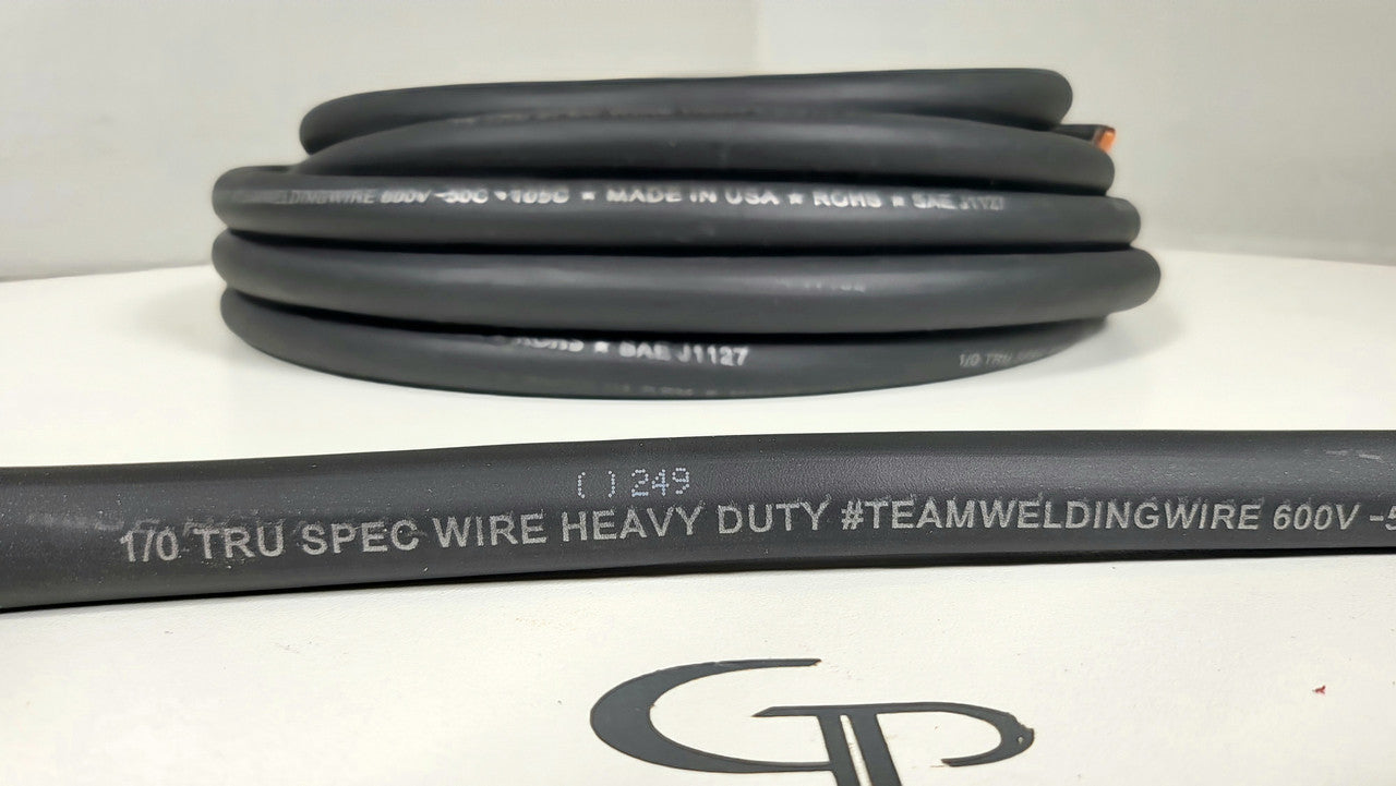 Bulk 1/0 AWG OFC Tru Spec #TeamWeldingWire Copper Wire Black.
