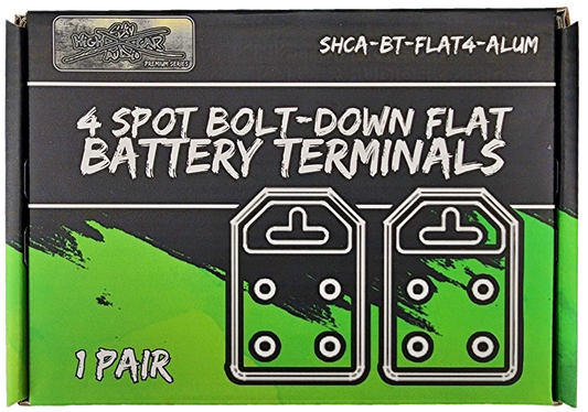 Sky High Car Audio Flat 4 Spot Aluminum Battery Terminals Pair - Audio Sellerz