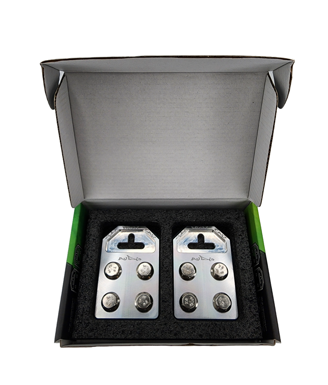 Sky High Car Audio Flat 4 Spot Aluminum Battery Terminals Pair - Audio Sellerz