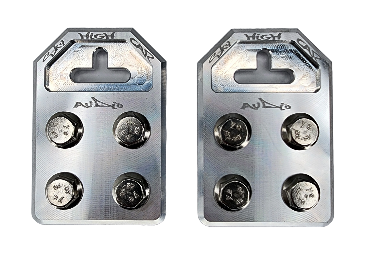 Sky High Car Audio Flat 4 Spot Aluminum Battery Terminals Pair - Audio Sellerz