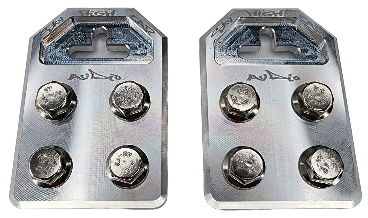 Sky High Car Audio Flat 4 Spot Aluminum Battery Terminals Pair - Audio Sellerz