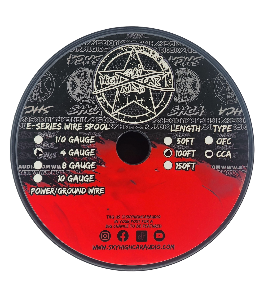Sky High Car Audio E-Series CCA 4 Gauge - 100ft Spool