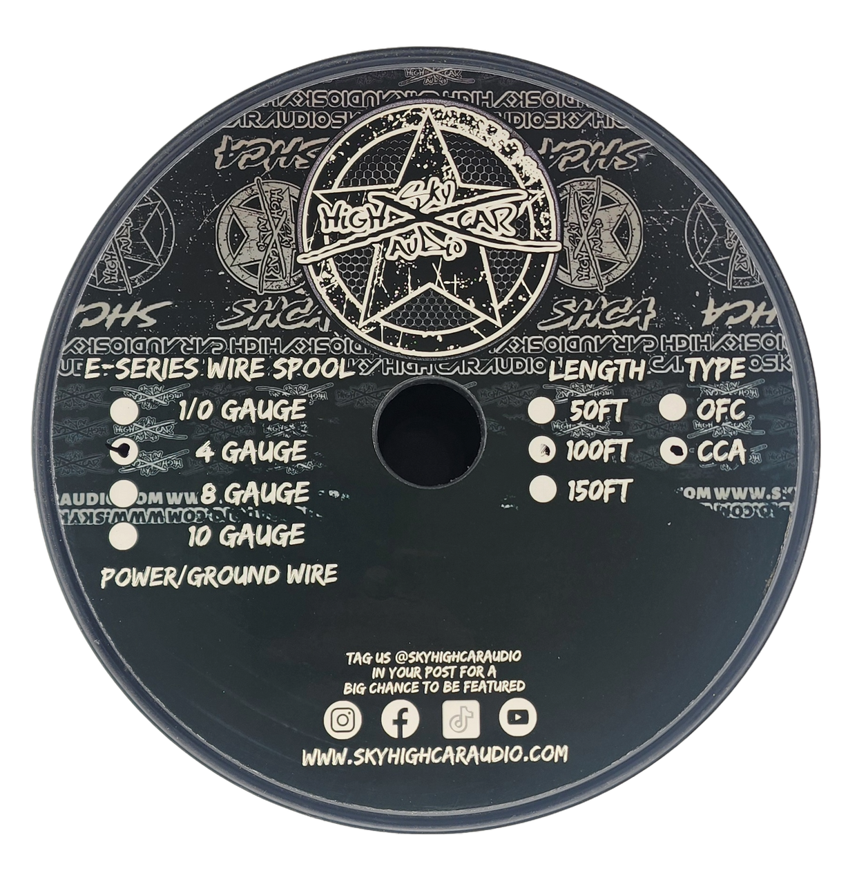 Sky High Car Audio E-Series CCA 4 Gauge - 100ft Spool