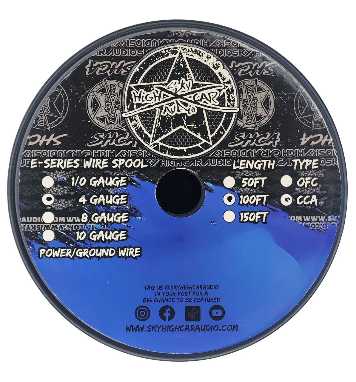 Sky High Car Audio E-Series CCA 4 Gauge - 100ft Spool