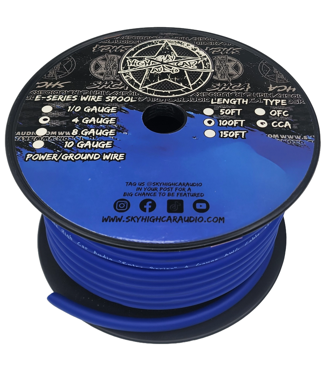 Sky High Car Audio E-Series CCA 4 Gauge - 100ft Spool