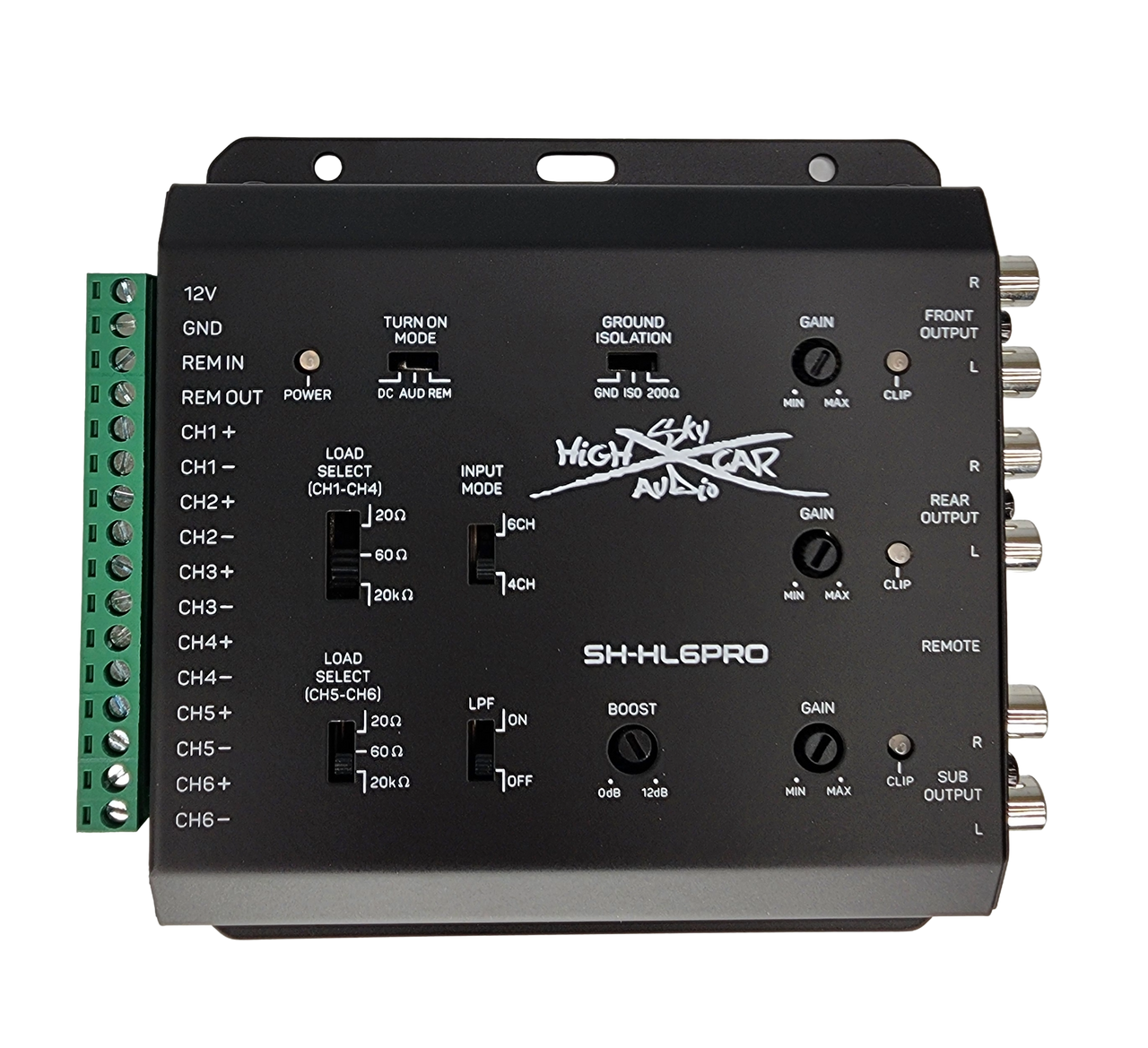 Sky High Car Audio SH-HL6PRO 6-Channel Hi to Low Converter with Remote Bass Control - Audio Sellerz