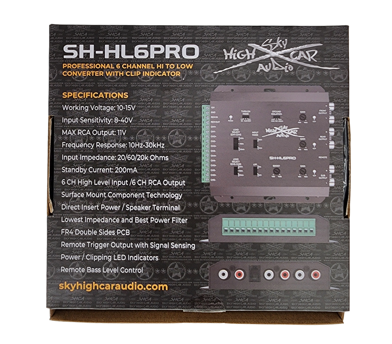 Sky High Car Audio SH-HL6PRO 6-Channel Hi to Low Converter with Remote Bass Control - Audio Sellerz