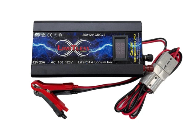 Limitless Lithium 25A 12V2 Charger Power Supply With LED Screen