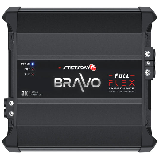 Stetsom Bravo Full Flex 3K Monoblock Amplifier – 3000W RMS 0.5 to 2 Ohm - Audio Sellerz