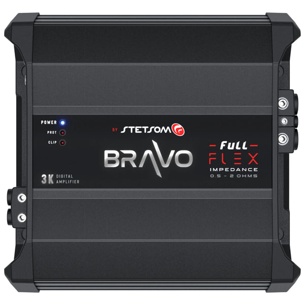 Stetsom Bravo Full Flex 3K Monoblock Amplifier – 3000W RMS 0.5 to 2 Ohm - Audio Sellerz
