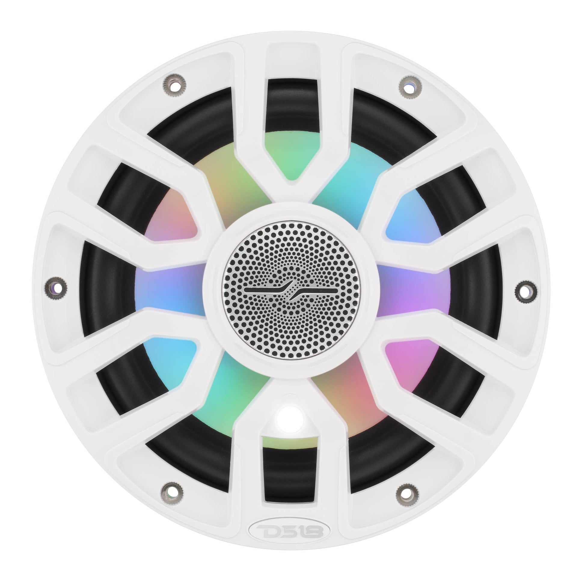 NXL 7.7” 2-Way Coaxial Marine Speaker with Bullet Tweeter, Digital LED Lights & White Deck LED | 175W RMS 4-Ohm.