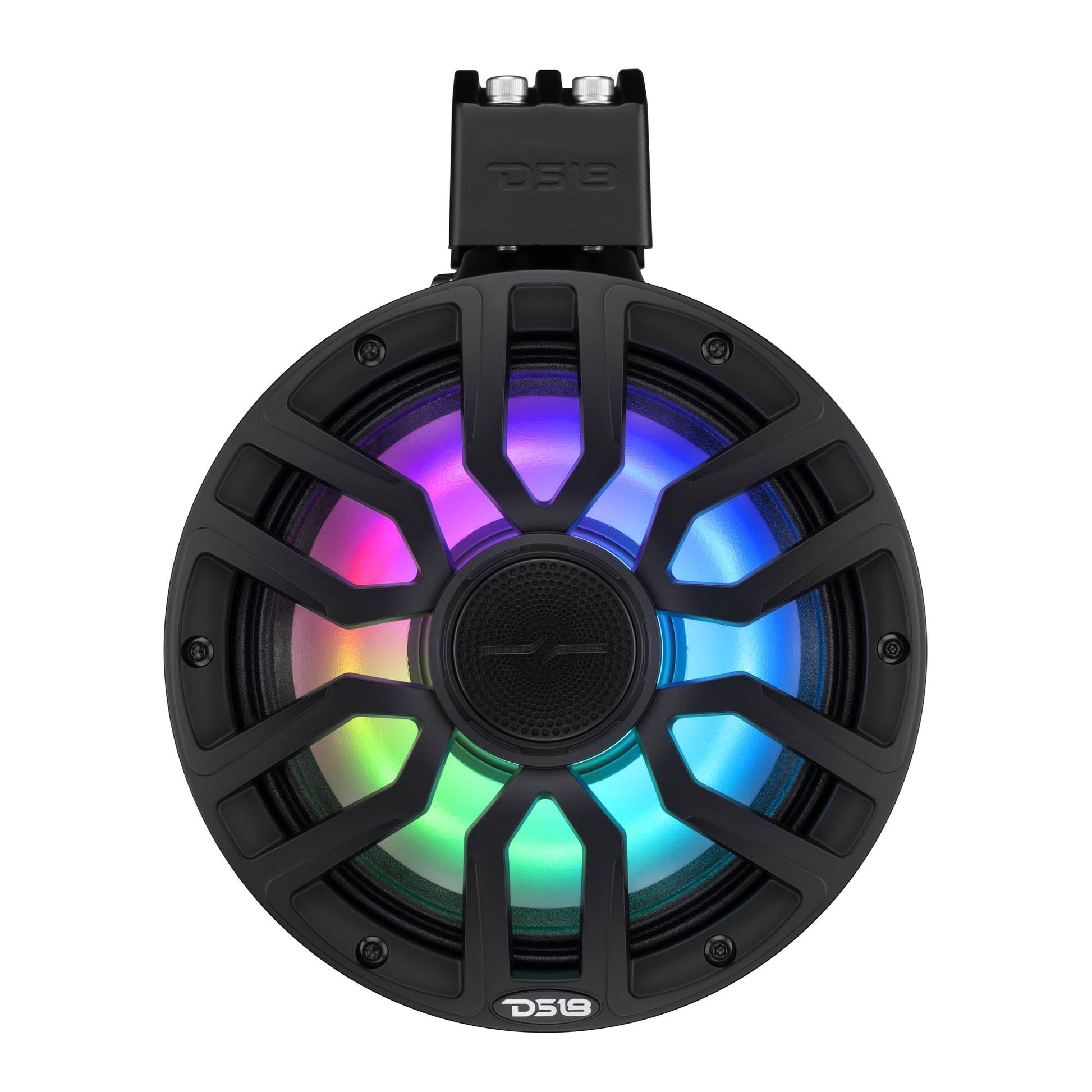 8" NXL-iQ Marine Tower Speaker with Digital LED Lights, Neodymium Magnet, 1" Compression Driver, IP65 Rated, 350W RMS, 4-Ohm.