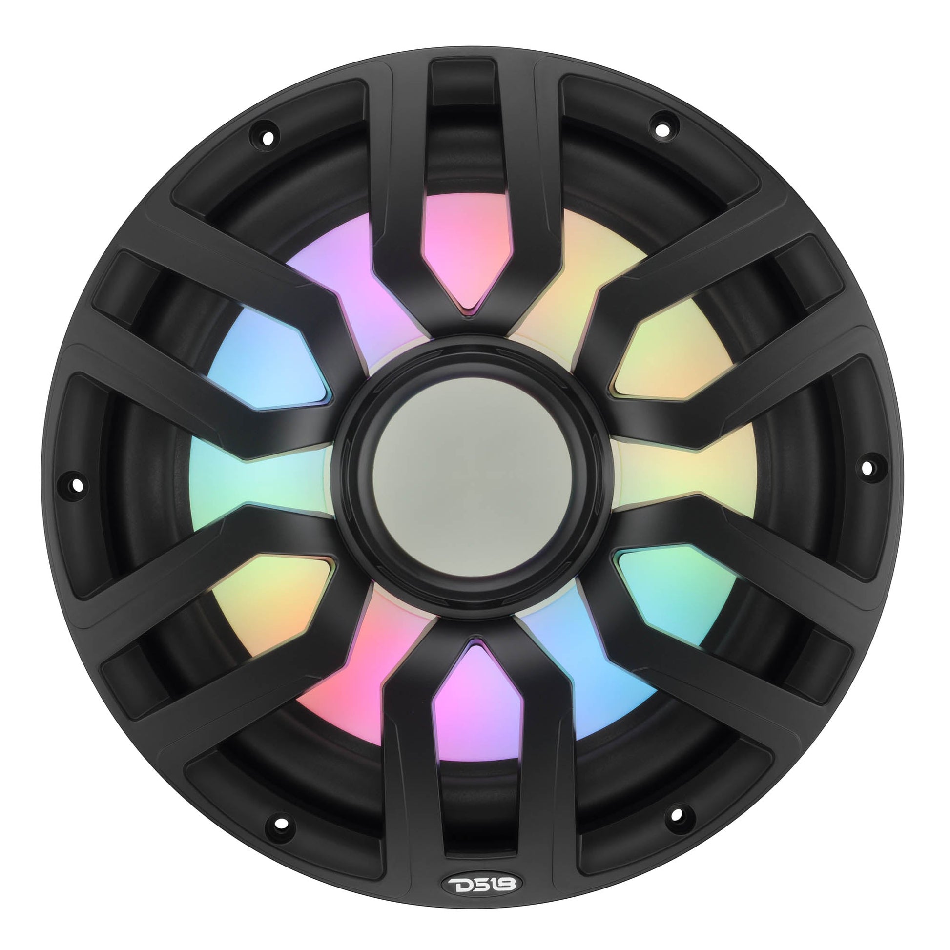 12” Marine Subwoofer with Hybrid Magnet Motor, Removable Grille and Digital LED Lights - 600W RMS 4-Ohm.