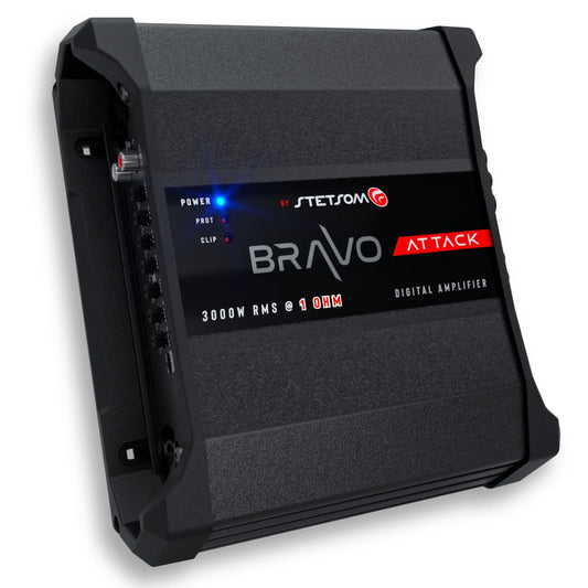 Stetsom BRAVO ATTACK 3000 Mono Full Range Digital Amplifier 3000W RMS 1 2 or 4 Ohm - Audio Sellerz