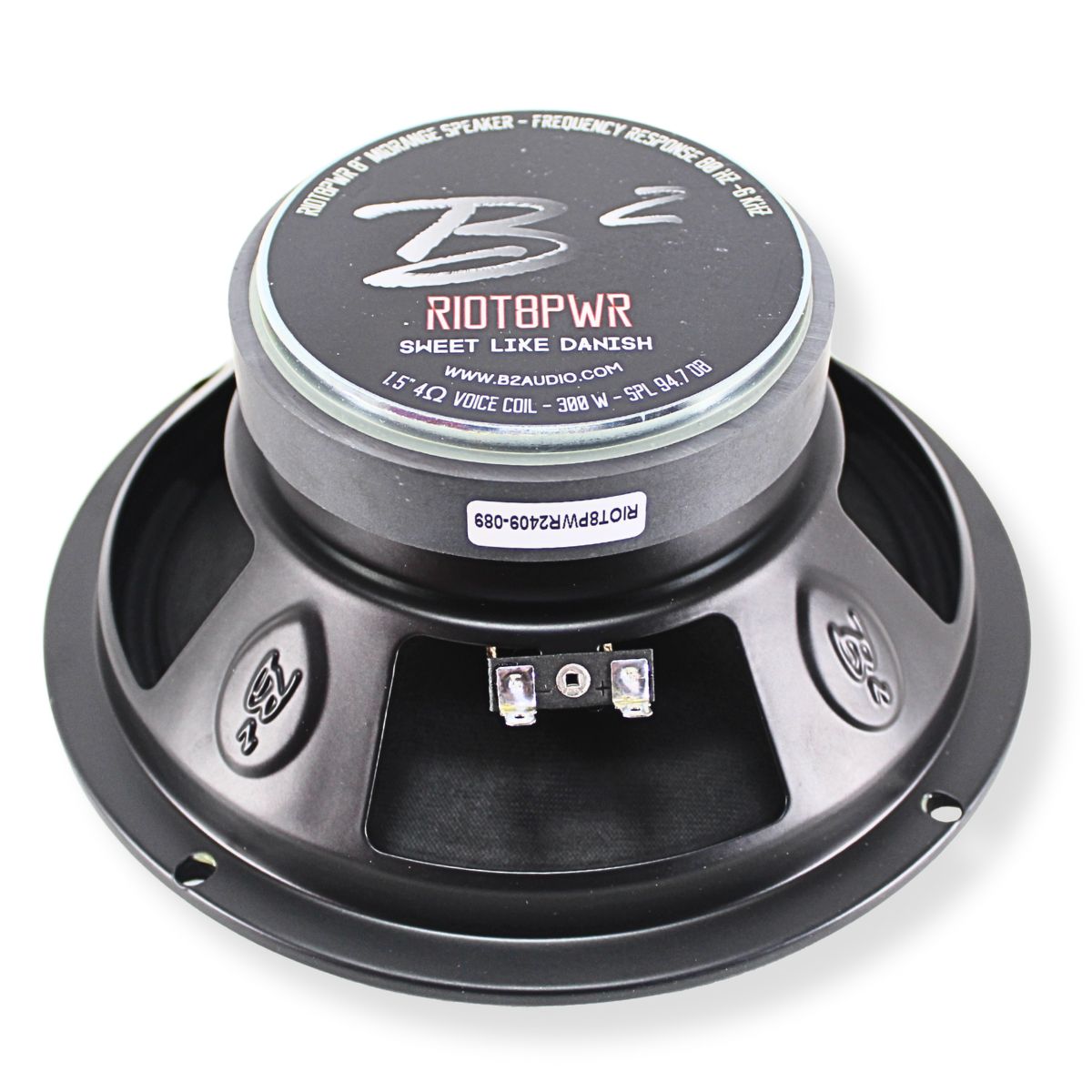 B2 Audio RIOT Series 8" 4-Ohm 150W RMS Mid-Range Speakers UV/Water Resistant Cone, Sold in Pairs RIOT8PWR