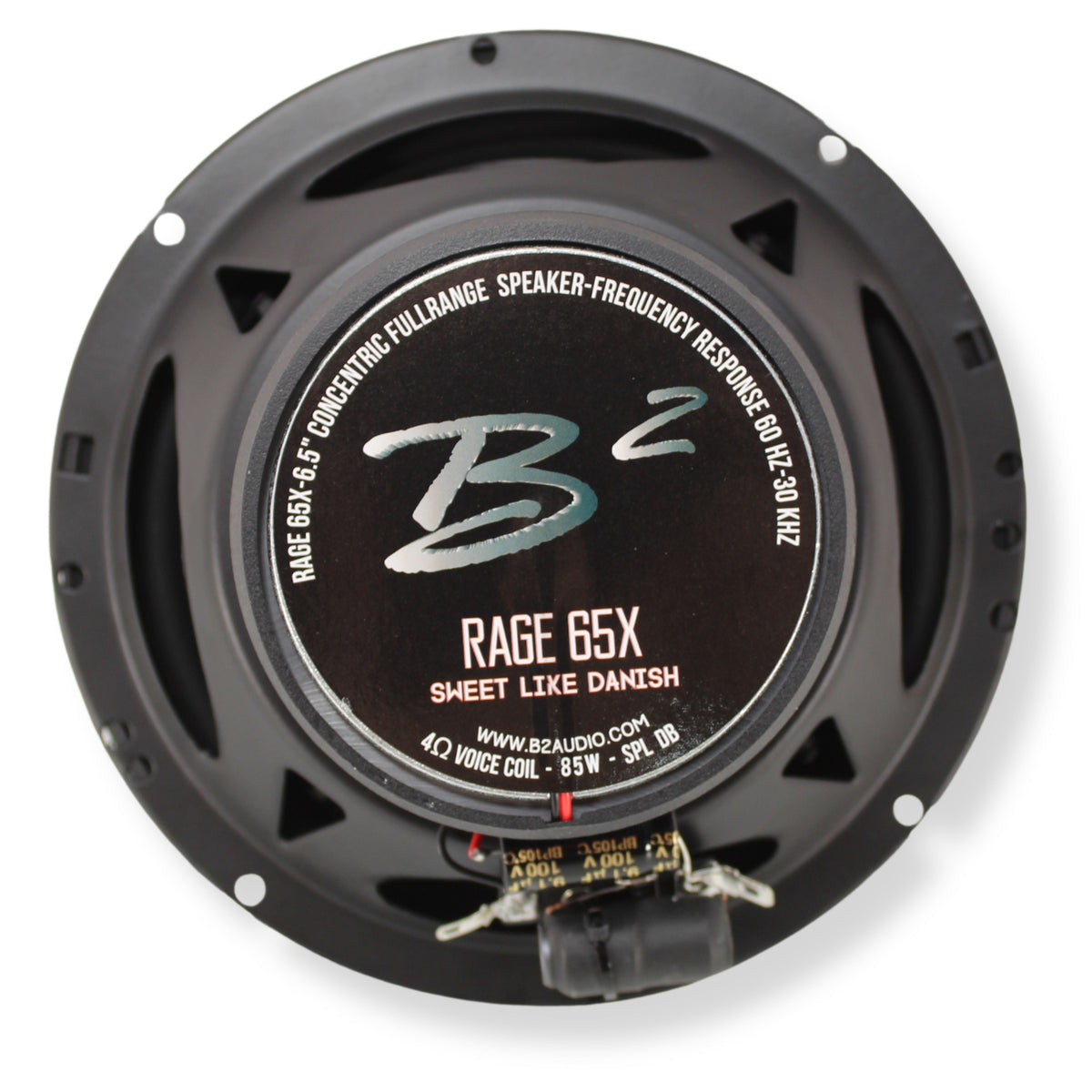 B2 Audio RAGE Series Pair of 6.5" 4-Ohm 85 Watt RMS Coaxial Mid To High End Speakers RAGE65X.
