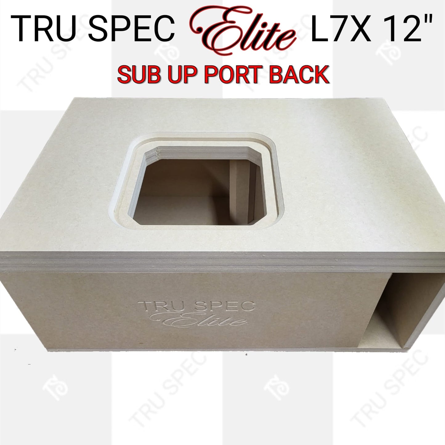 TRU SPEC Elite Prefab Kicker Solo X 12" L7X Sub Up Port Back Subwoofer Enclosure.