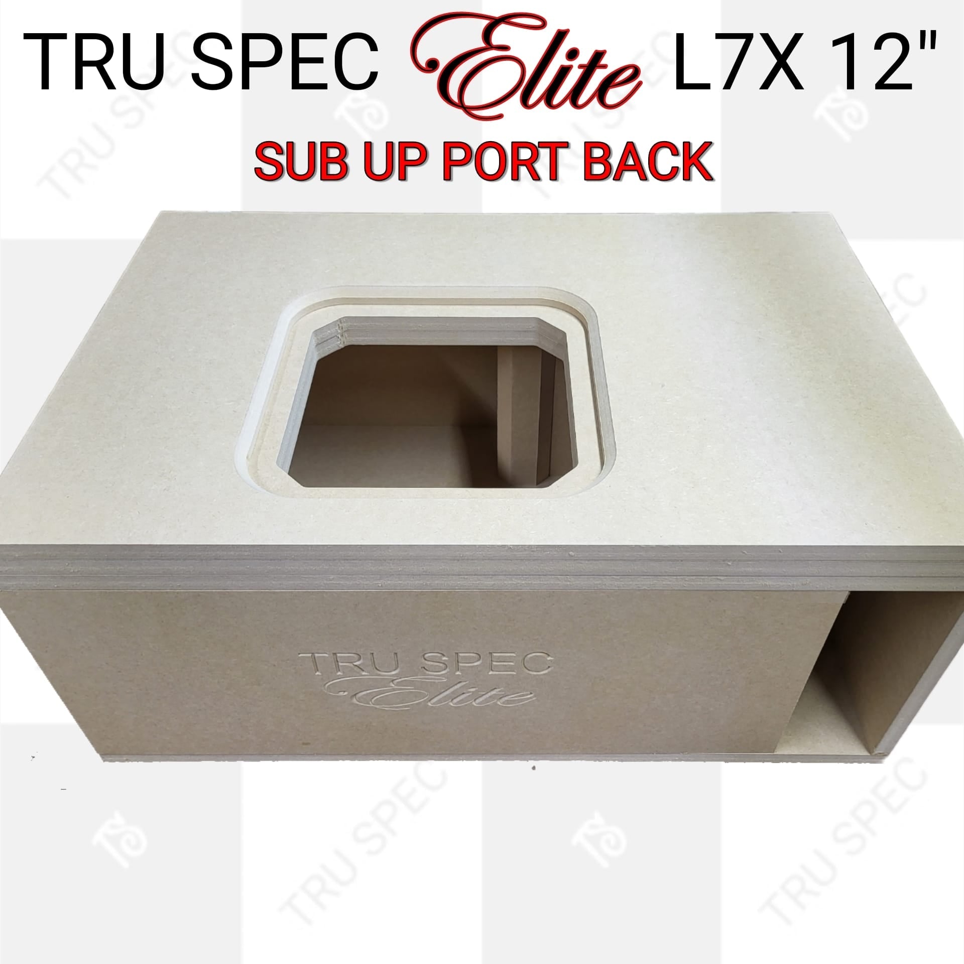 TRU SPEC Elite Prefab Kicker Solo X 12" L7X Sub Up Port Back Subwoofer Enclosure.