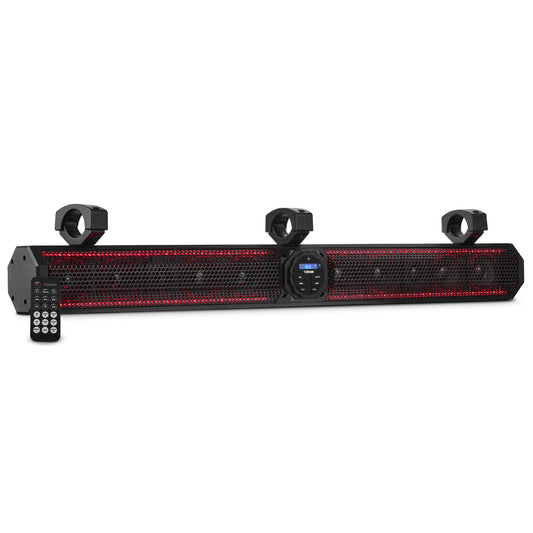 37" Marine Amplified Soundbar with Bluetooth USB & RGB Lighting 10 Speakers 1200 Watts.
