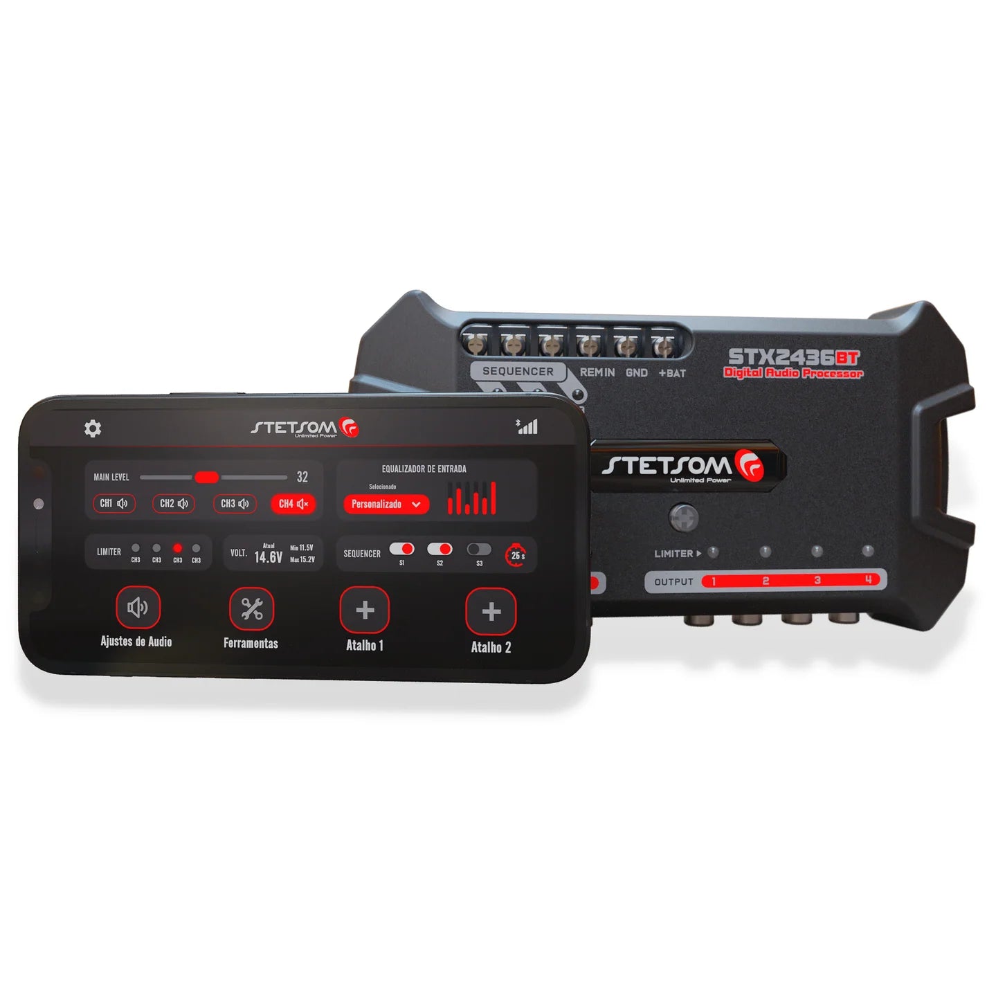 Stetsom STX 2436BT Bluetooth DSP Crossover & Equalizer 4 Output Processor.