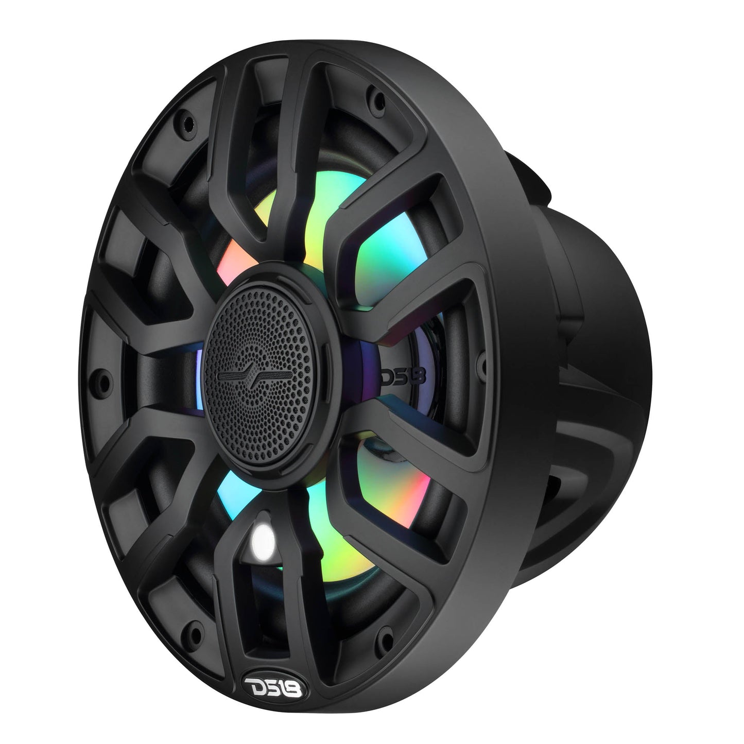 NXL 7.7” 2-Way Coaxial Marine Speaker with Bullet Tweeter, Digital LED Lights & White Deck LED | 175W RMS 4-Ohm.