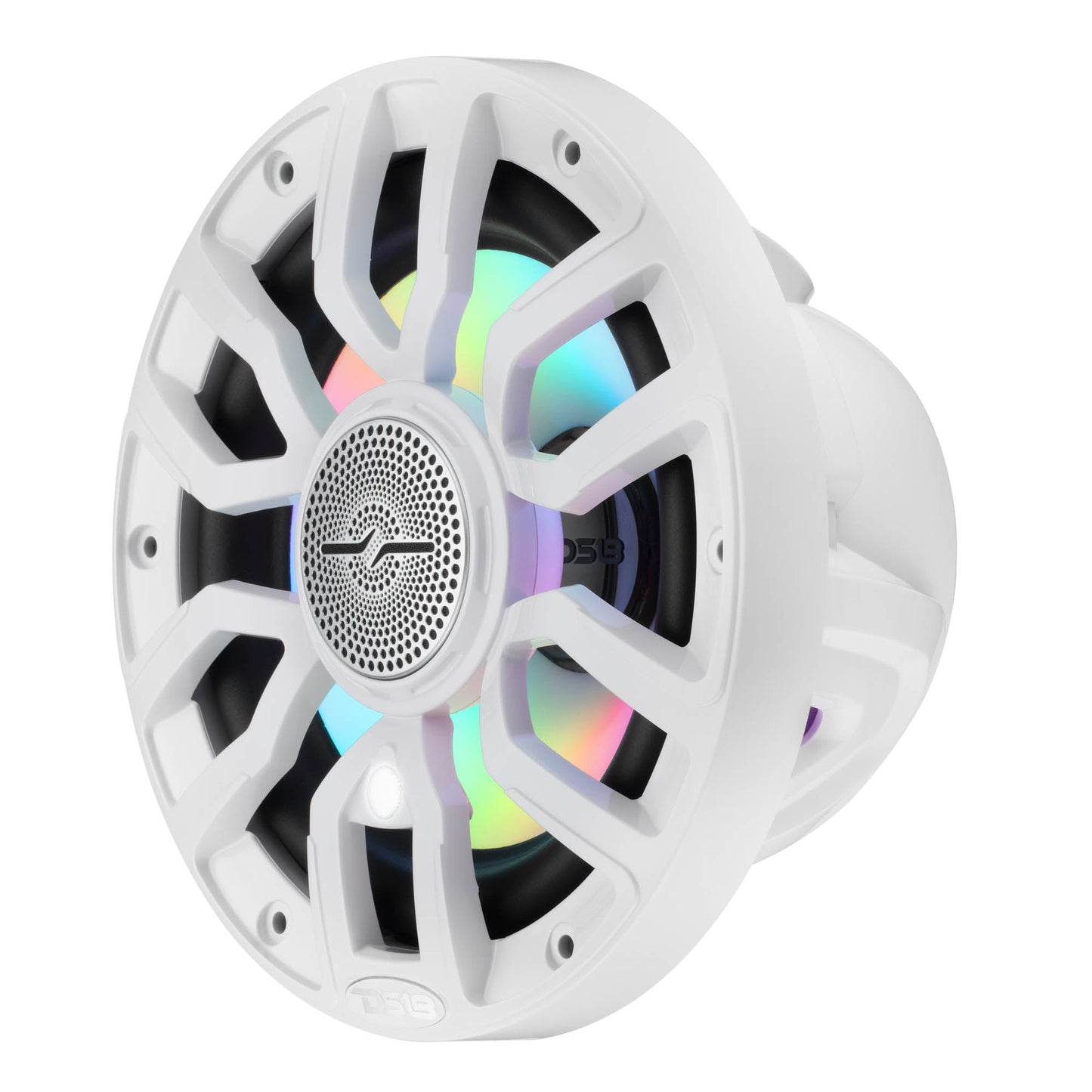 NXL 7.7” 2-Way Coaxial Marine Speaker with Bullet Tweeter, Digital LED Lights & White Deck LED | 175W RMS 4-Ohm.