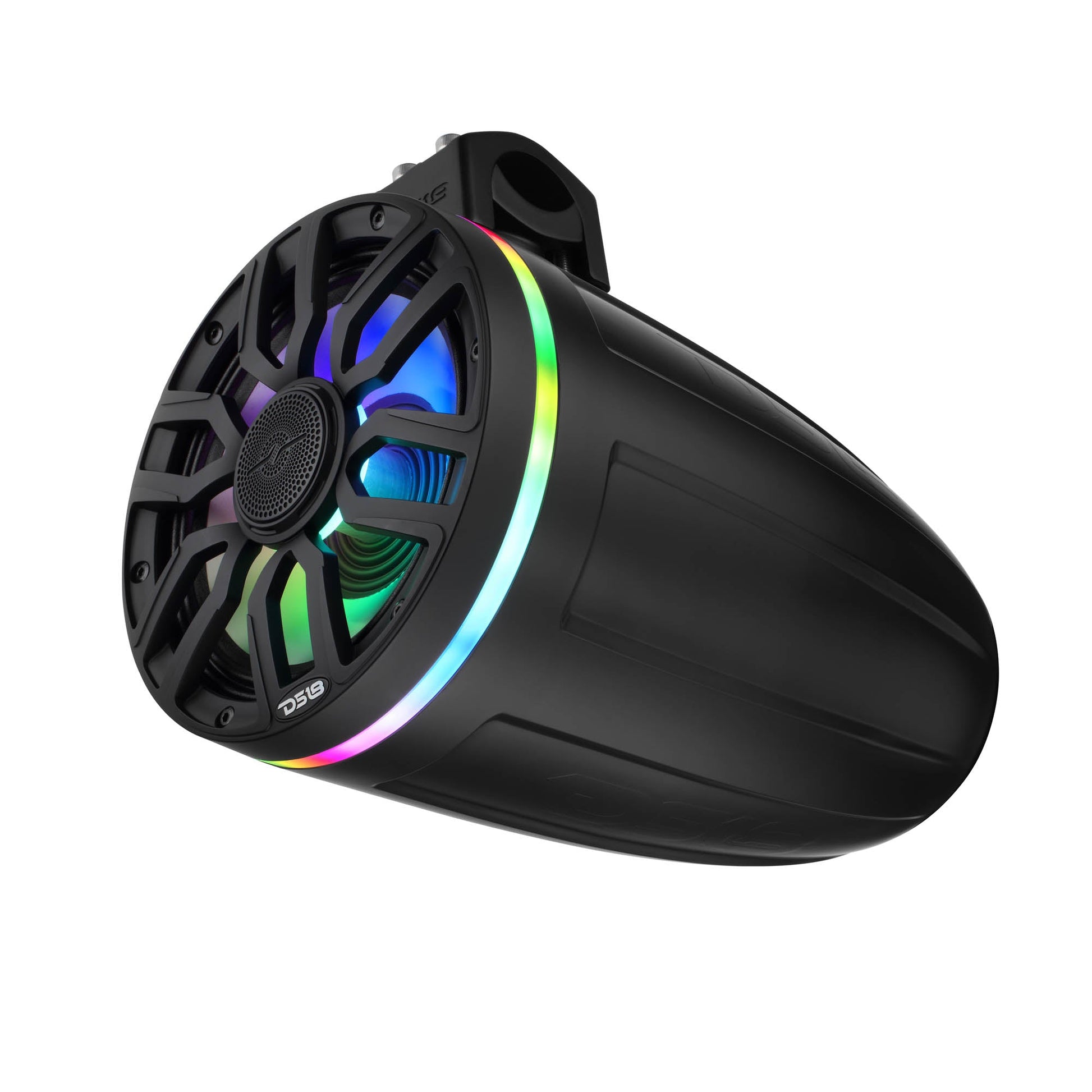 8" NXL-iQ Marine Tower Speaker with Digital LED Lights, Neodymium Magnet, 1" Compression Driver, IP65 Rated, 350W RMS, 4-Ohm.