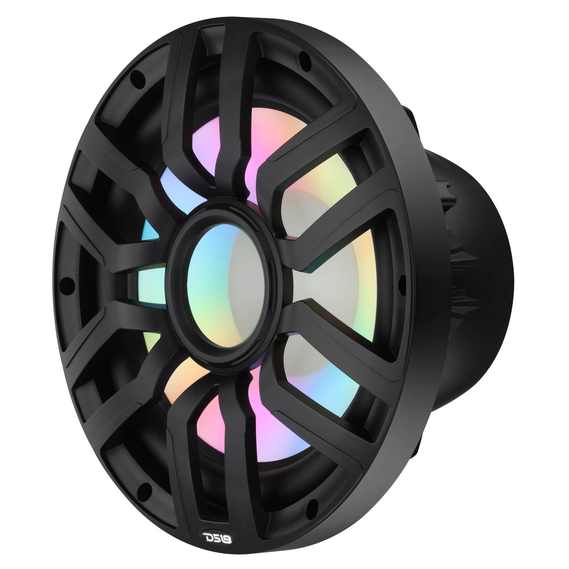 12” Marine Subwoofer with Hybrid Magnet Motor, Removable Grille and Digital LED Lights - 600W RMS 4-Ohm.