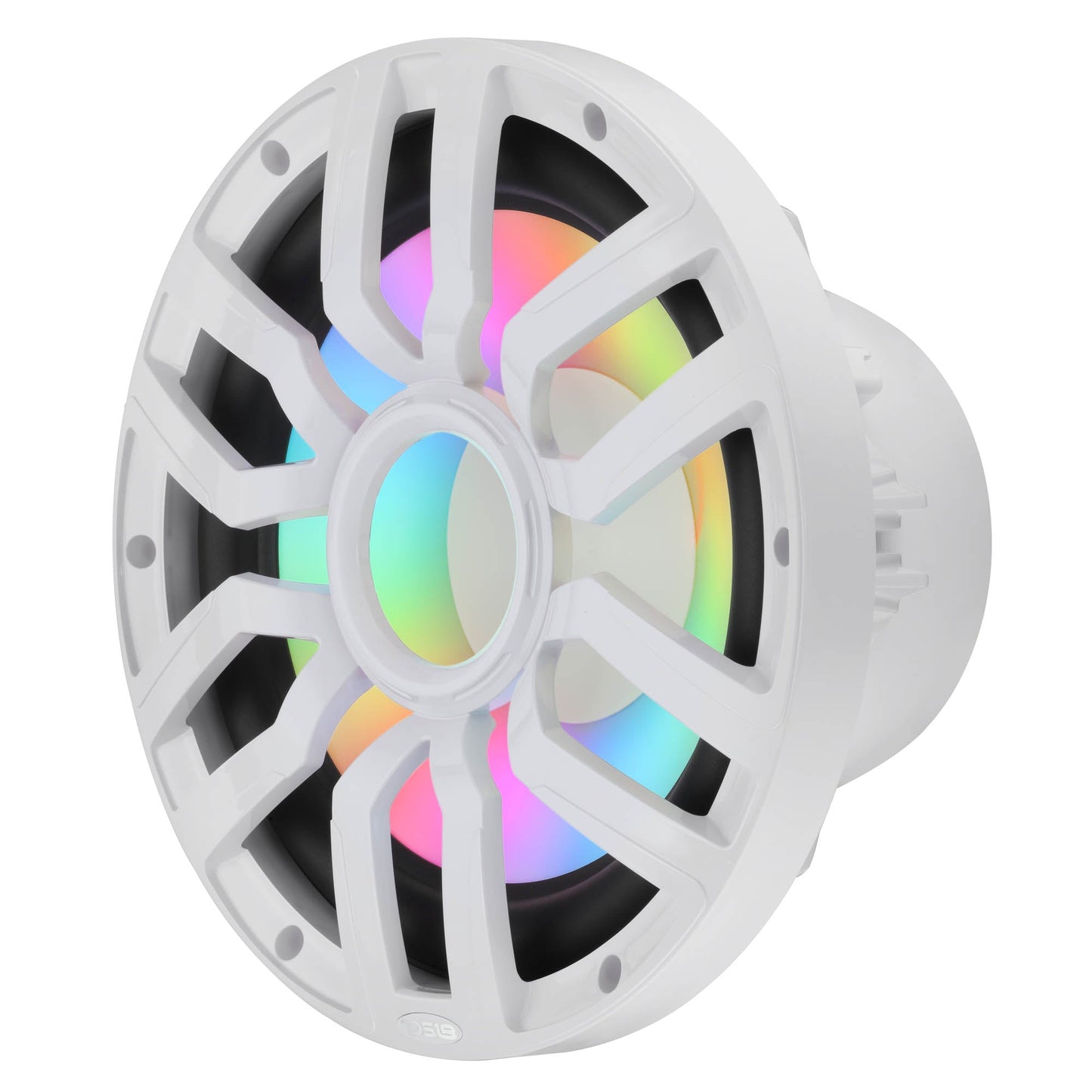 12” Marine Subwoofer with Hybrid Magnet Motor, Removable Grille and Digital LED Lights - 600W RMS 4-Ohm.