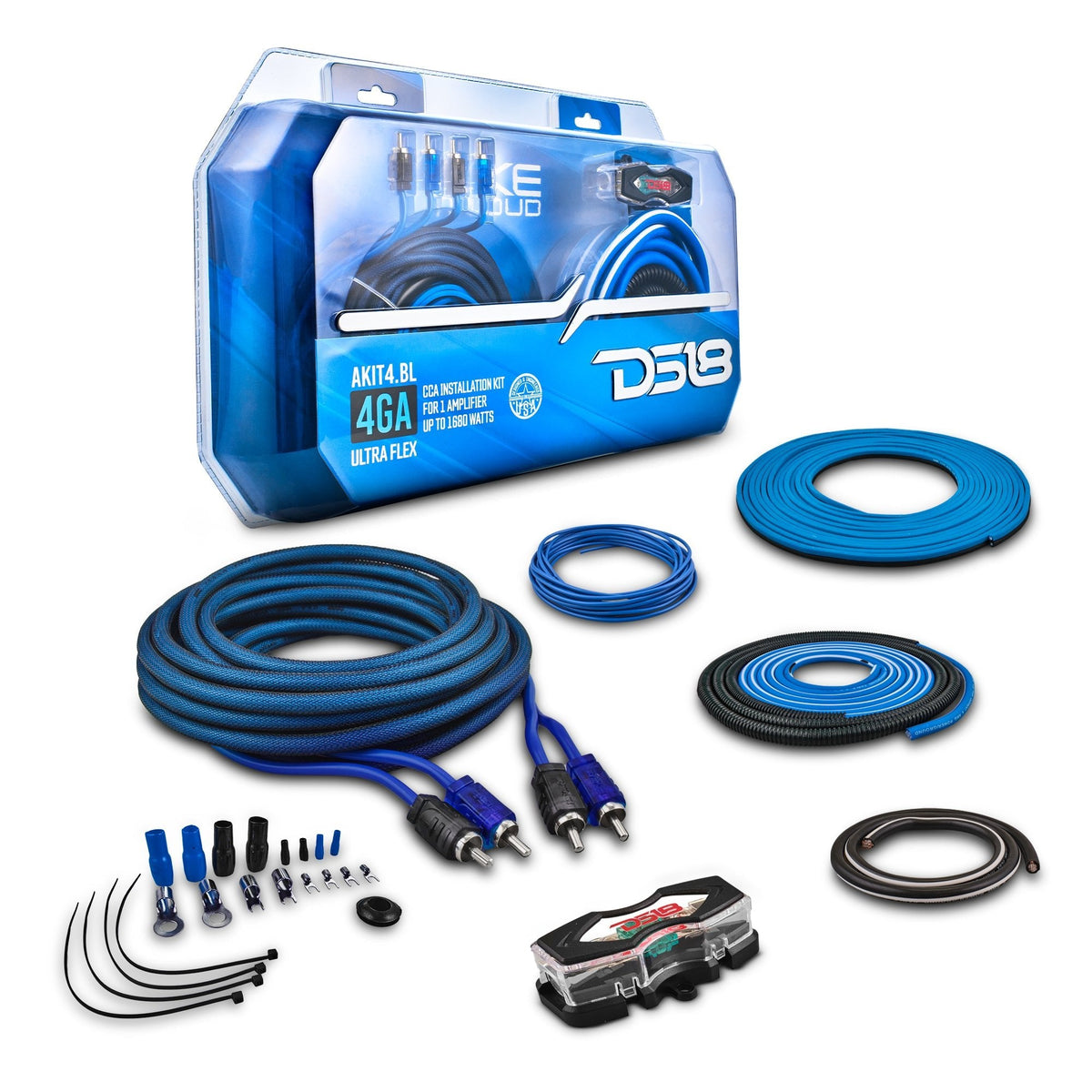 4-GA Amplifier Installation Wiring Kit - Blue.