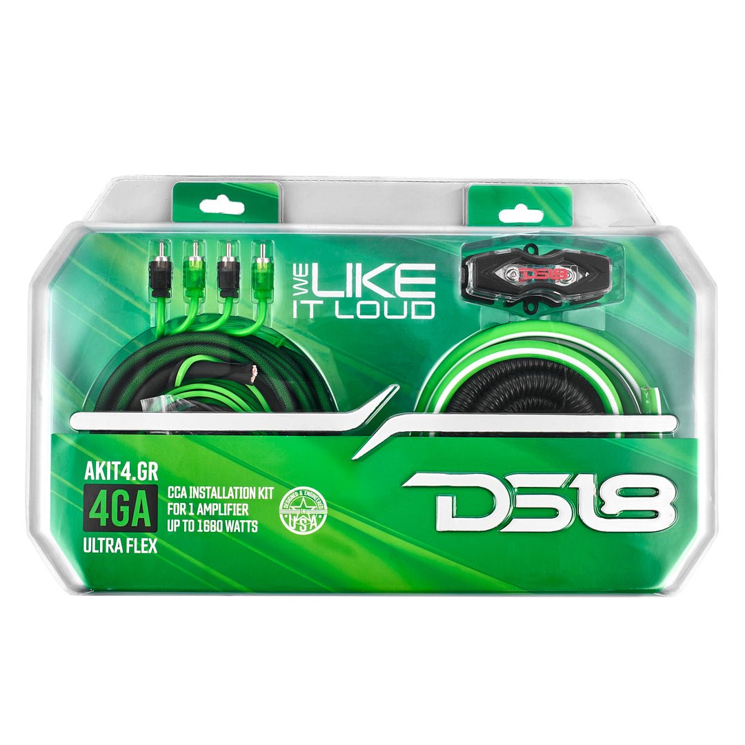 4-GA Amplifier Installation Wiring Kit - Green.