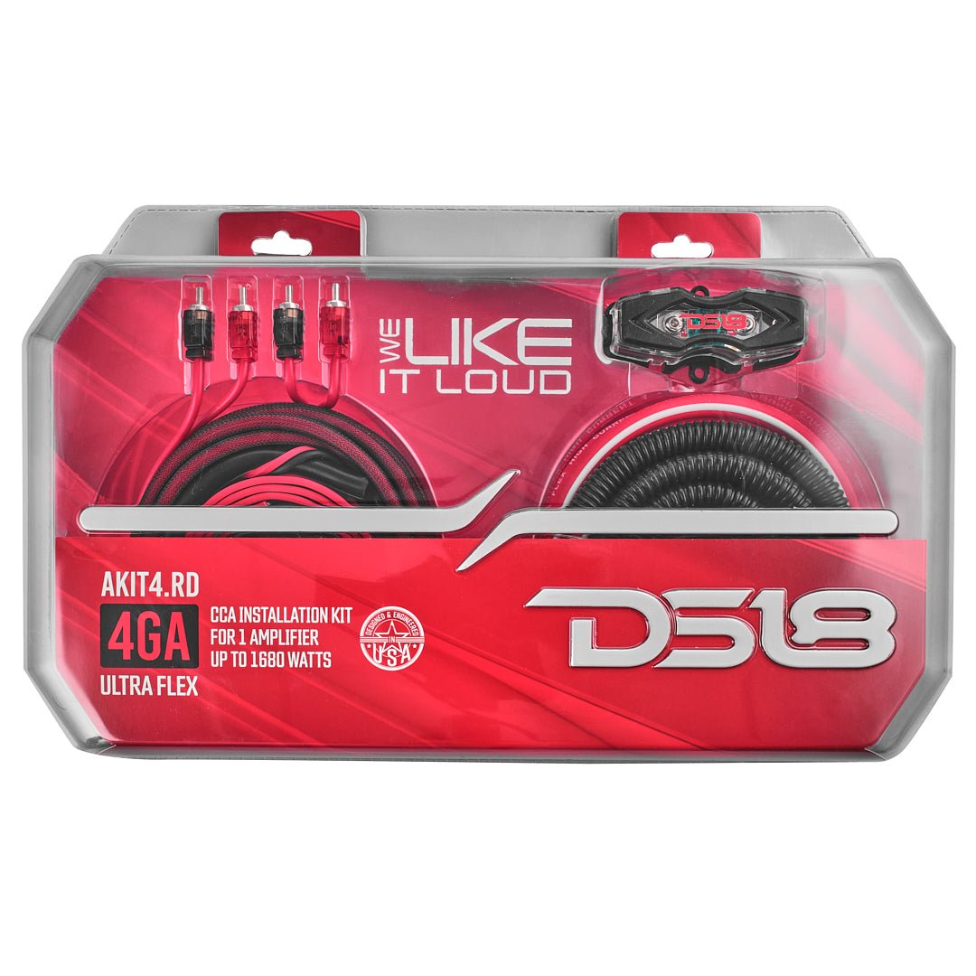 4-GA Amplifier Installation Wiring Kit - Red.