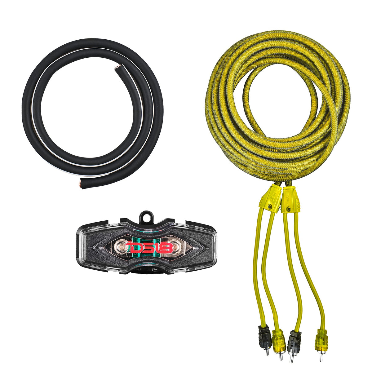 4-GA Amplifier Installation Wiring Kit - Yellow - Sold by Audio Sellerz