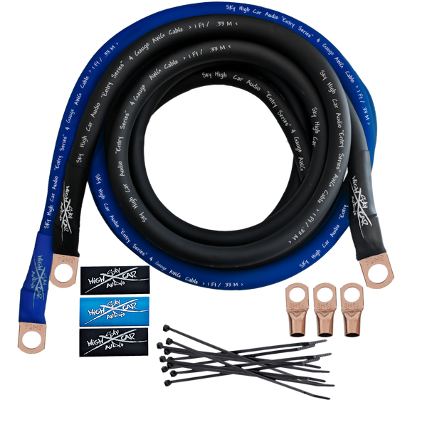 Sky High Car Audio E-Series 4 Gauge CCA Big 3 Upgrade Kit - Audio Sellerz