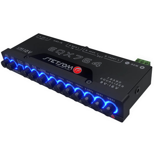 Stetsom EQX764 7-Band Graphic Equalizer | Modern Blue LED