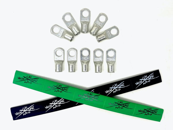 Audio Sellerz 4 Gauge Copper Ring Terminals w/ Heat Shrink – 10 Pack - Audio Sellerz