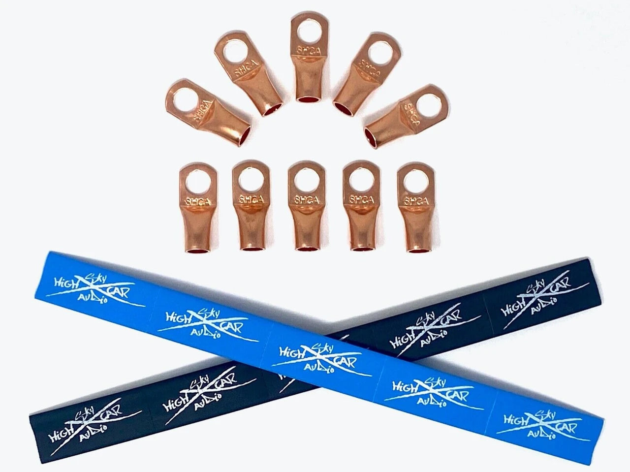 Audio Sellerz 4 Gauge Copper Ring Terminals w/ Heat Shrink – 10 Pack - Audio Sellerz