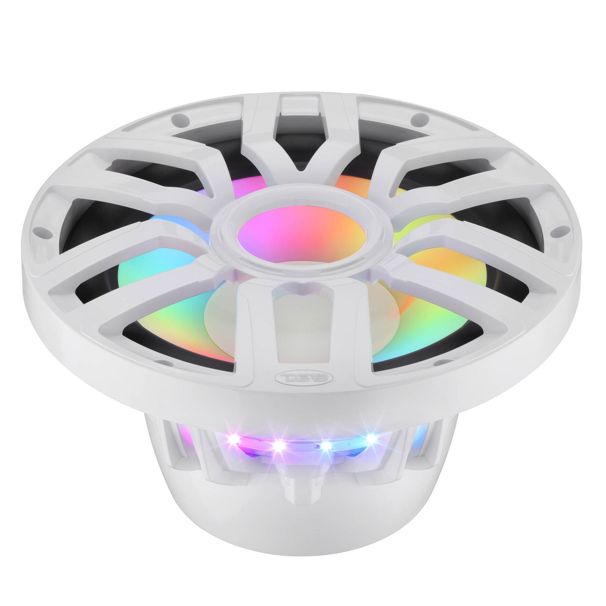 12” Marine Subwoofer with Hybrid Magnet Motor, Removable Grille and Digital LED Lights - 600W RMS 4-Ohm.