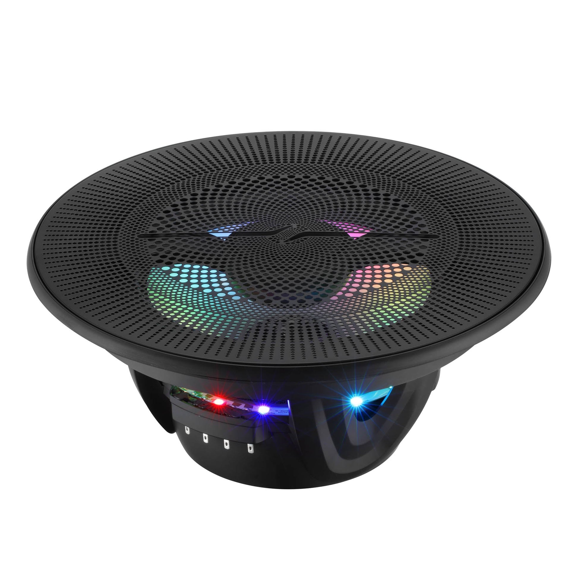 Luxury 8” 2-Way Marine Coaxial Speaker with Digital LED Lights and Flush Magnetic Mount Grille | 175W RMS 4-Ohm.