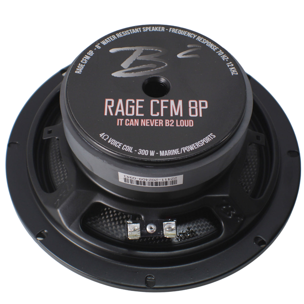 B2 Audio 8"  Carbon Fiber Marine, Motorcycle, Powersports, 4-Ohm Shallow Mount Speakers, Sold in pairs RAGE8CFM