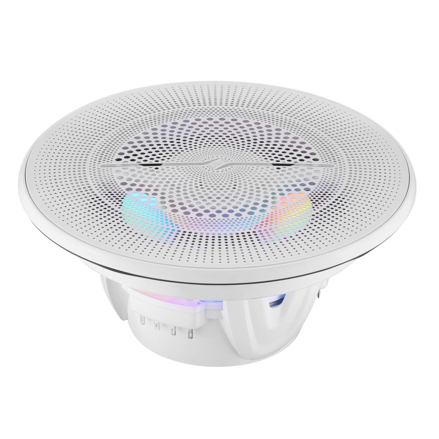 Luxury 6.5” 2-Way Marine Coaxial Speaker with Digital LED Lights and Flush Magnetic Mount Grille | 150W RMS 4-Ohm.